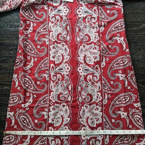 Nwt Sea Ny | Theodora Puff Sleeve Dress In Red Paisley - Picture 10 of 11